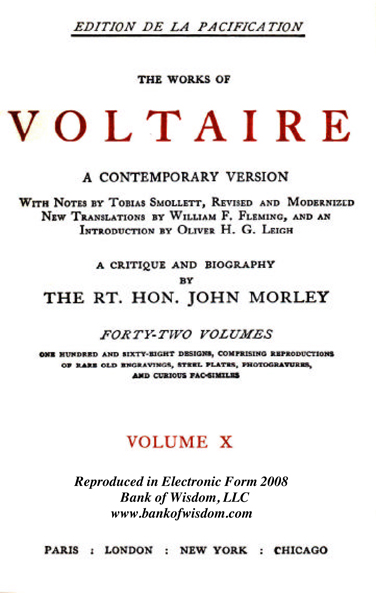 (image for) The Works of Voltaire, Vol. 10 of 42 vols + INDEX volume 43